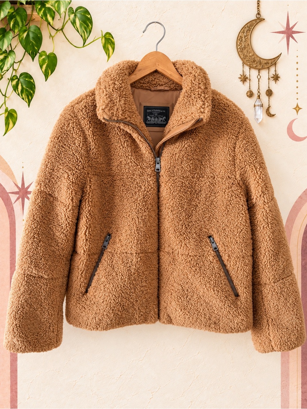 Levi’s Camel Teddy Sherpa Jacket Women’s Large